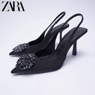 CODbatan ZARA2022 new womens shoes black high heel sandals