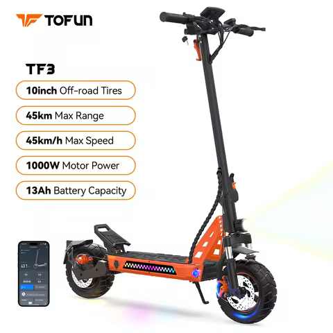 TOFUN TF3 Electric Scooter 1000W Motor 48V13Ah Battery Adult Sport Road Mountain E-Scooter 10Inch Ti