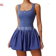 Sports Dress Two Womens Anti-Light Bottoming Sports Fitness Bud Hem Tennis Skirt （ALO LULU）