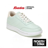 Bata บาจา by North Star รองเท้าผ้าใบสนีคเกอร์แบบผูกเชือก ดีไซน์เท่ห์ สวมใส่ง่าย สำหรับผู้หญิง สีเขียวอ่อน 5207080 สีขาว 5201080