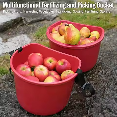 New#Multifunctional Picking Bucket Fruit Picking Bucket Portable Fertilizer Spreading Plastic Bucket