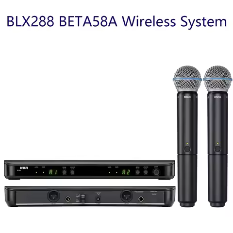 BLX288 UHF PLL wireless Microphone Dual System with two BETA58A PG58 S 58 microfone for Stage singin