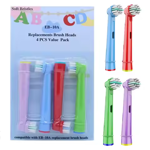 4 Pcs/Pack Kids Replacement Brush Heads For Oral B Children Electric Toothbrush Extra-Soft Bristles 