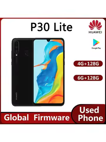 Huawei P30 Lite 4G Smartphone Type-C Kirin 710 6.15inch 3240mAh 18W 24MP 3.5mm Jack Unlocked Used Ph