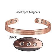 Vinterly Pure Copper Bracelets 8mm High Bangle Vintage Health Energy Jewelry for Women Resizable