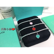 Classic Style s925 Sterling Silver K Gold Round Bead Enamel Heart Bracelet A8PP