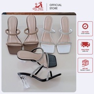 Mika high heels in 7 inches with bright diamond straps, 7cm high heels with 2 straps, simple and eas