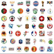 [現貨50張]世界盃 防水 貼紙* 2022 紀念 世界杯 足球 球隊 2022 FIFA Football World Cup Stickers 50pcs (B款)