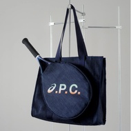 APC Tennis Bag Dark Blue Denim Material Large Capacity Design