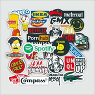 Package contains 30 pcs random random brand stickers, distro stickers, waterproof material