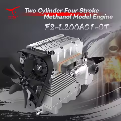 TOYAN FS-L200AC 4 Stroke Air Cooled Engine 7cc Inline 2 Cylinder Nitro Internal Combustion Engine Mo