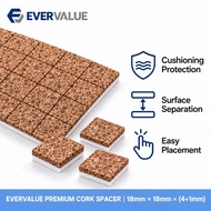 Cork Spacer 18mm x 18mm x (4+1)mm (For Cushioning Glass)