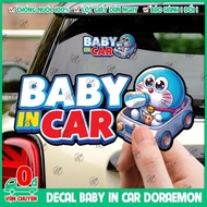 Combo of 2 BABY IN CAR DORAEMON decals (17x8cm) easy to decorate cars, high-quality CAR stickers wit