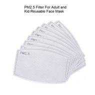 【Ready Stock 】5 Layers PM2.5 Activated Carbon Replaceable Face Mask Filters for Kid and Adult