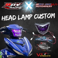 APX RACING X APIT JUAN Y15 V1 HEAD LAMP CUSTOM PURPLE CHERRY LED HEAD LAMP CUSTOM HEAD LIGHT/ Y15 V1