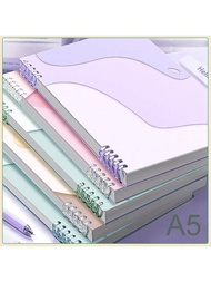สมุดโน้ต A5 แบบหลวม 1-3-6 เล่ม มีลวด 60 แผ่น (120 หน้า) ถอดออกได้ กระดาษเขียนลื่น ปกผ้ากำมะหยี่, อุป