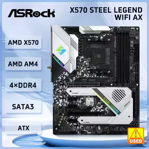 ASRock X570 Motherboard X570 STEEL LEGEND WIFI AX AM4 support Ryzen 5 5600 Ryzen 5900 Ryzen 3200 Ryz