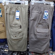 Men's cargo shorts (lots of pockets) imported 7/8 elastic waist,