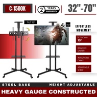 Montix  C1500K 32”-70” Mobile TV  Stand Cart with Lockable Wheels Floor TV Stand 32-70 Inch LED & LC