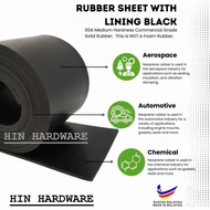 HIN [FEET] Rubber Sheet With Lining 3mm Thick Black CR Chloroprene Rubber Sheet Hardness 60 shoreA 1