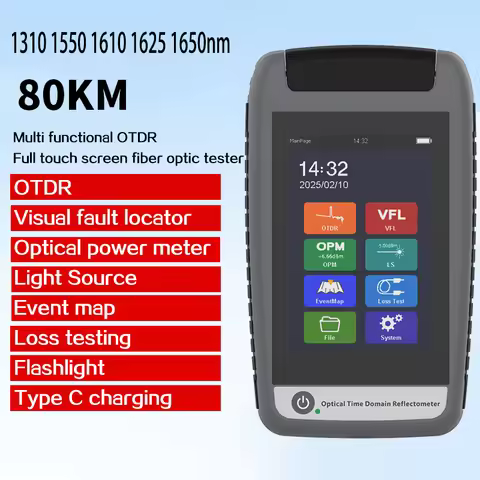2025 NEW Mini OTDR 1310 1550 1610 1625 1650nm OPM OLS VFL Event Map SC APC/UPC Touch Screen OTDR Ref
