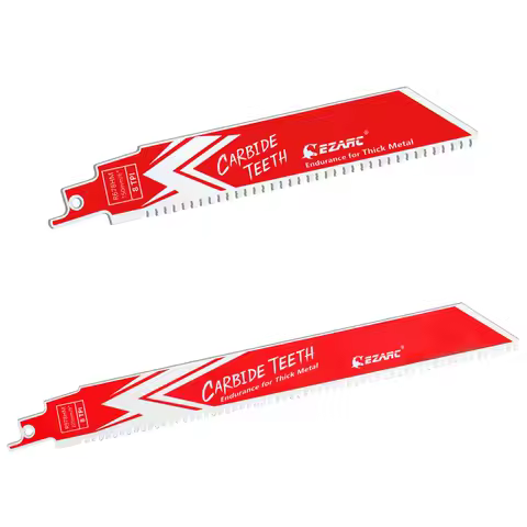 EZARC 6''/9'' Carbide Reciprocating Saw Blades, 8TPI Heavy Duty Cut Tools for Endurance for Thick Me