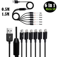 1 to 6 Micro USB Multi Charging Cable USB A 2.0 to 6 Micro USB Splitter Cable for Android Phone Tabl
