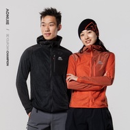 Aonijie Unisex Outdoor Velvet Jacket Windproof Standing Collar Breathable Light and Warm Running Hik