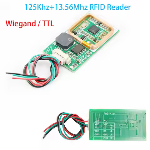 F02DC RFID Wireless Reader Module IC ID Card Reader 13.56MHz+125KHz Dual Frequency Wiegand WG26 WG34