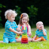 danglan-Girl Boy Stacking Toys for Toddlers 1-3 Rainbow Ring Stacker Toys Christmas Birthday Gifts