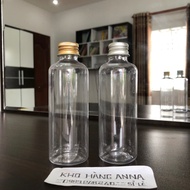 50 CHAI PET NHỰA 100ML CHIẾT MỸ PHẨM / 50ML NẮP NHÔM MÀU VÀNG ĐỒNG - 50 CHAI NHỰA TRONG SUỐT 100ML /