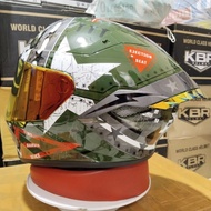KBR TTC FULL FACE HELMET WITH GLOSSY STAR ARMY MOTIF (HANDSOME PACKAGE)