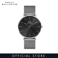 Daniel Wellington Classic 40mm Sterling Silver Onyx Dial Watch for men - Stainless Steel watch strap - DW official - Men's watch - Male watch - Black dial - Authentic นาฬิกา นาฬิกาผู้ชาย