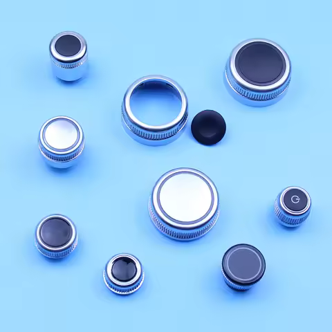 1Pcs MMI Radio Volume Knob Rotary Button Switch & Menu Switch Setting Cover Cap For Audi A6 A4 A7 Q3