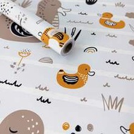 1 Roll 44.5cm/17.5in Cute Duck Striped Peel And Stick Wallpaper, Waterproof Self Adhesive Removable 