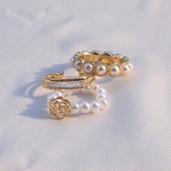 Dahlia Flower-Power Rings Set (Gold)