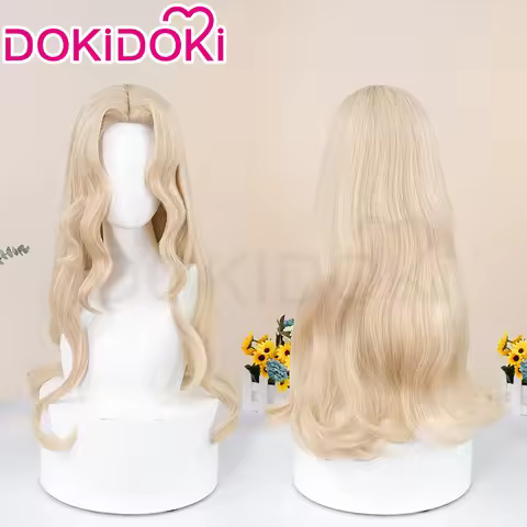 Alucard Wig Cosplay Anime Castlevania Cosplay Wig DokiDoki 75cm Long Blond Curly Hair Alucard Cospla