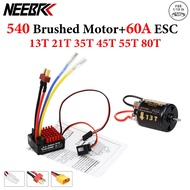 NEEBRC 540 13T 21T 55T 45T 35T 80T Brushed Motor With 60A ESC Combo For 1/10 RC Crawler Car Redcat T