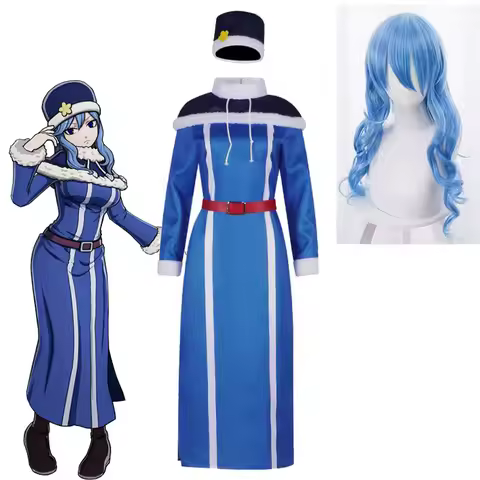 Halloween Party Juvia Lockser Cosplay Dress And Wigs Fairy Tail Costumes Anime Phantom Lord Mage Rai