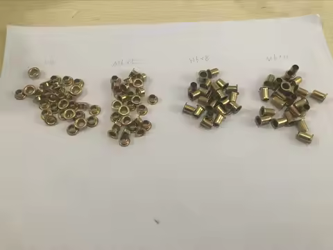 100PCS M3.5 M4 M5 M6 Brass Eyelet Rivet Nut Through Hole Rivets Hollow Grommet M6*4/5/6/8/10mm