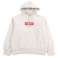 Supreme SUP 2024 秋冬 Box Logo 連帽衛衣，成色極佳，純棉材質，Box Logo 標誌，2024 刺繡，抓絨內襯，象牙色，S 碼，正品，加拿大製造，男款