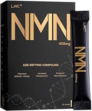 LAC NMN 450mg | NMN Supplement | Supports NAD+ Metabolism, Vitality & Healthy Aging (30 powder stick