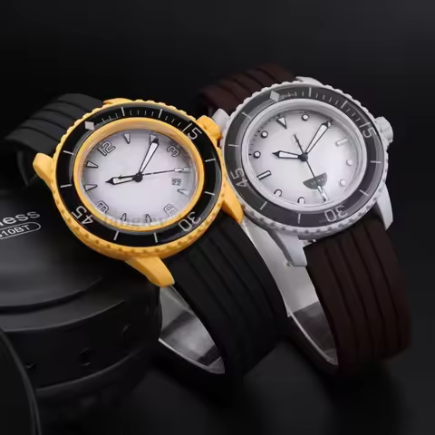 Silicone Strap for Swatch for Blancpain for Fifty Fathoms Five Ocean Men Women 22mm Rubber Waterproo