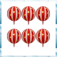 [G V W E] 6 PCS 22inch Striped Star Foil Balloon Star Balloon Foil Kids Birthday Party Decoration fo