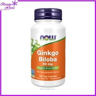 NOW Foods - 銀杏葉 60 毫克 - 120 粒素食膠囊 [香港行貨] 此日期前最佳:2026年12月31日
