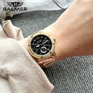 [Original] Balmer 5108M GP-4 Multifunction Sapphire Women's Watch with Black Dial Gold Stainless Steel | Official Warran