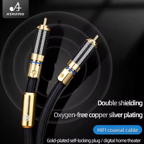 ATAUDIO purple rhyme HIFI coaxial cable high-purity copper silver-plated subwoofer cable SPDIF RCA a