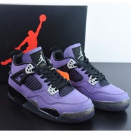 11.14 Travis Scott x NK-AJ 4 low cut basketball shoes men and women casual shoes purple&*--