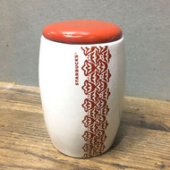 （二手）STARBUCKS 星巴克咖啡豆密封罐 罐子 陶瓷罐 零食罐 陶罐 咖啡 手沖咖啡 咖啡廳  紅色 白色