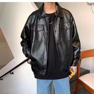 Echo Ridge  Men's jacket simple, fashionable, loose and versatile artistic leather jacket